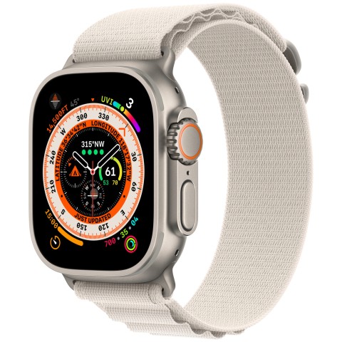 Умные часы Apple Watch Ultra 49 мм Titanium Case, титановый/звездный Alpine Loop (L)