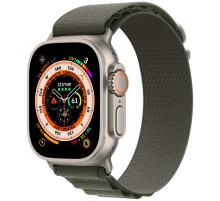 Умные часы Apple Watch Ultra 49 мм Titanium Case, титановый/зеленый Alpine Loop (L)
