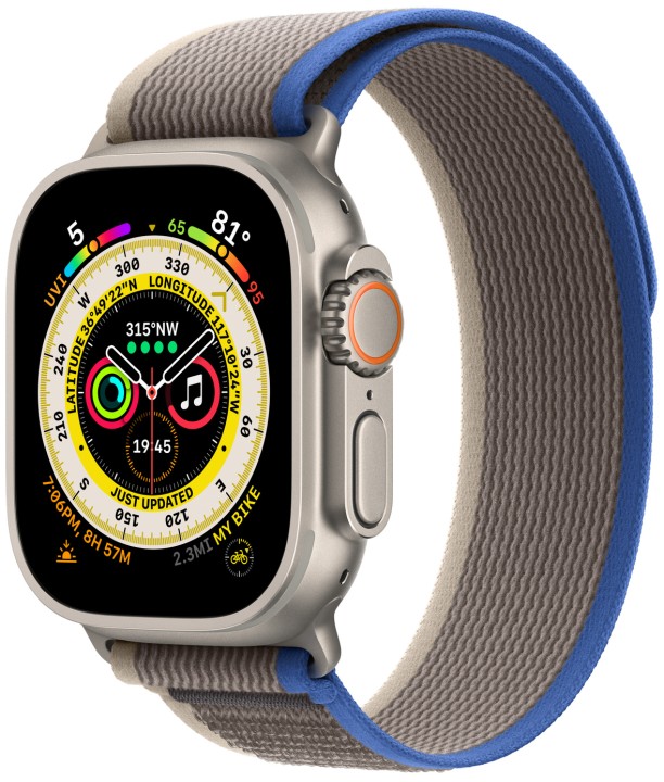 Умные часы Apple Watch Ultra 49 мм Titanium Case, титановый/сине-серый Trail Loop (S/M)