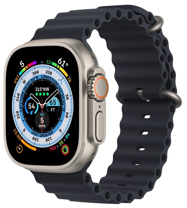 Умные часы Apple Watch Ultra 49 мм Titanium Case, титановый/полуночный Ocean Band (130-200)