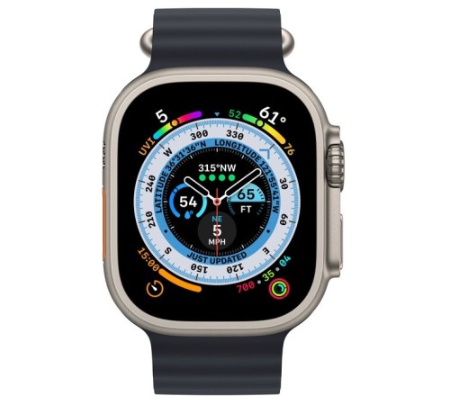Умные часы Apple Watch Ultra 49 мм с титановым корпусом и ремешком Ocean — стиль и функциональность в одном устройстве.
