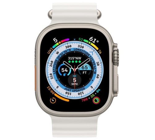Умные часы Apple Watch Ultra 49 мм с титановым корпусом и белым ремешком Ocean Band: стиль и функциональность