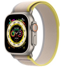 Умные часы Apple Watch Ultra 49 мм Titanium Case, титановый/желто-бежевый Trail Loop (S/M)