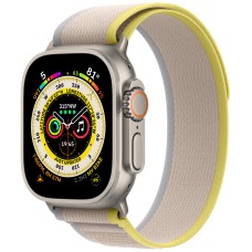Умные часы Apple Watch Ultra 49 мм Titanium Case, титановый/желто-бежевый Trail Loop (S/M)