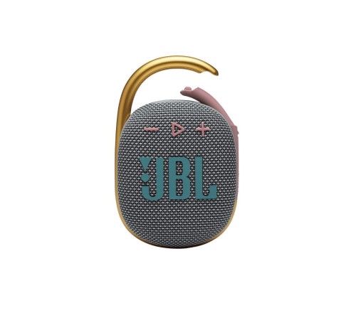 Портативная акустика JBL Clip 4 в сером цвете: мощный звук в компактном корпусе