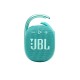 Портативная акустика JBL Clip 4 в бирюзовом цвете: мощный звук в компактном корпусе.