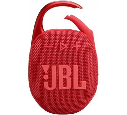 Портативная акустика JBL Clip 5, 7 Вт, красный — яркий звук в компактном корпусе.