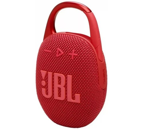 Портативная акустика JBL Clip 5, 7 Вт, красный — яркий звук в компактном корпусе.