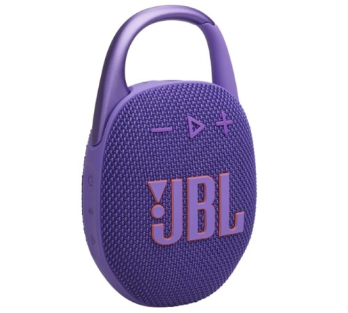 Портативная акустика JBL Clip 5 в фиолетовом цвете: мощный звук в компактном корпусе