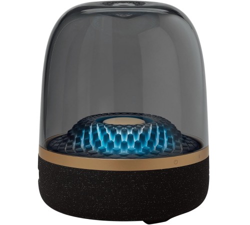 Harman Kardon Aura Studio 4: элегантная акустика в чёрном и золотом исполнении.
