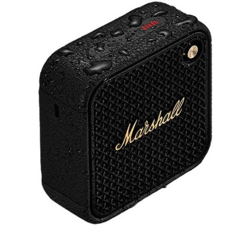 Портативная акустика Marshall Willen II в чёрно-латунном исполнении.