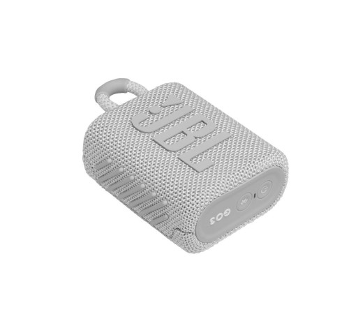 Портативная акустика JBL GO 3 4.2 Вт в белом цвете: качественный звук в компактном корпусе.