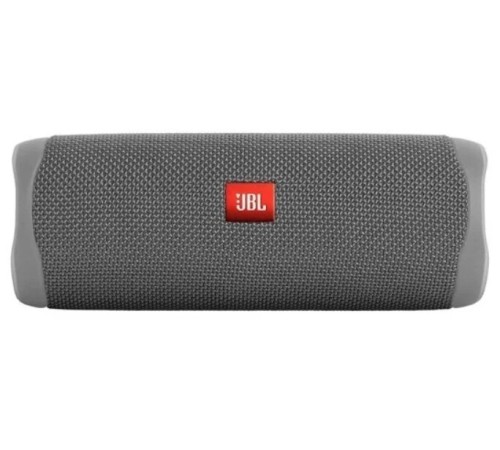 Портативная акустика JBL Flip 5, 20 Вт в сером цвете — мощный звук в компактном корпусе.