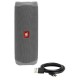 Портативная акустика JBL Flip 5, 20 Вт в сером цвете — мощный звук в компактном корпусе.