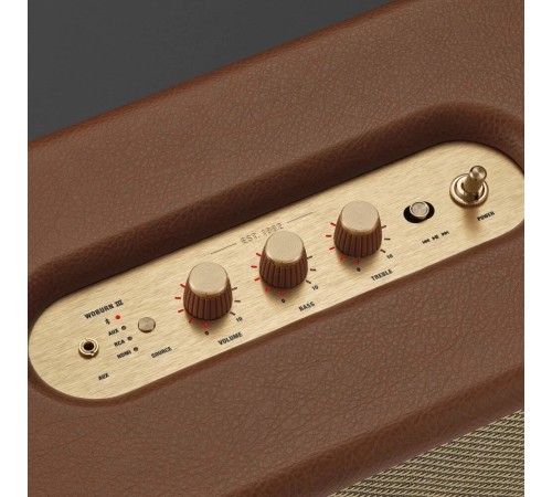 Акустика Marshall Woburn III в коричневом цвете: мощное звучание в элегантном дизайне
