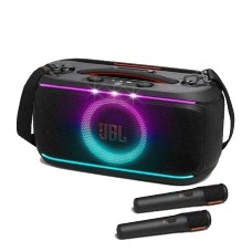 Портативная акустика JBL PartyBox On-The-Go 2 c 2 микрофономи, 100 Вт, черный
