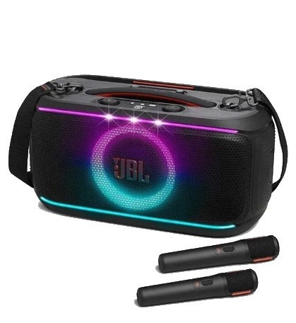 Портативная акустика JBL PartyBox On-The-Go 2 c 2 микрофономи, 100 Вт, черный