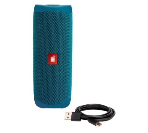 Портативная акустика JBL Flip 5 Eco Edition в цвете ocean blue: мощный звук в компактном корпусе