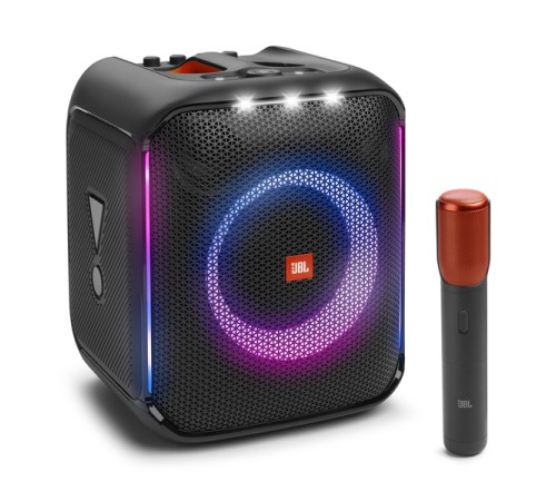 Портативная акустика JBL Partybox Encore с микрофоном: мощный звук в чёрном дизайне (100 Вт)