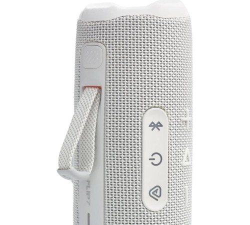 Портативная акустика JBL Flip 7 белого цвета — мощный звук в компактном корпусе