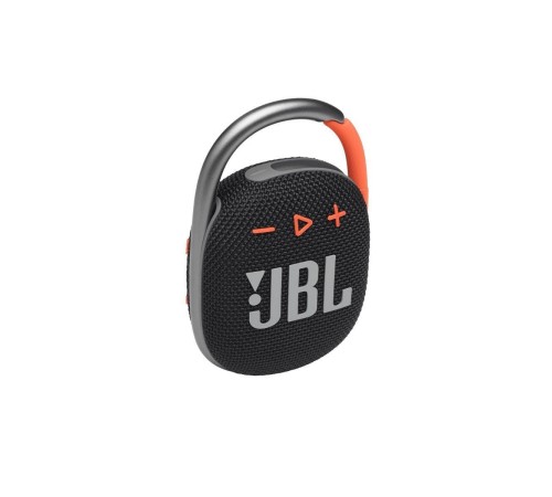 Портативная акустика JBL Clip 4: чёрный и оранжевый дизайн, 5 Вт мощности