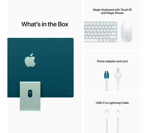 Apple iMac 24 Retina 4,5K (M1 8-Core GPU, CPU 8-Core, 16 ГБ, 2048 ГБ) (Z12V002VH) Зеленый