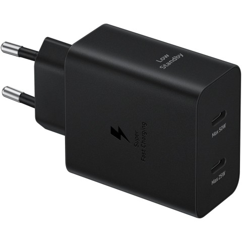 Сетевое зарядное устройство Samsung EP-T5020, c кабелем, USB-C, 50Вт, 3A, черный