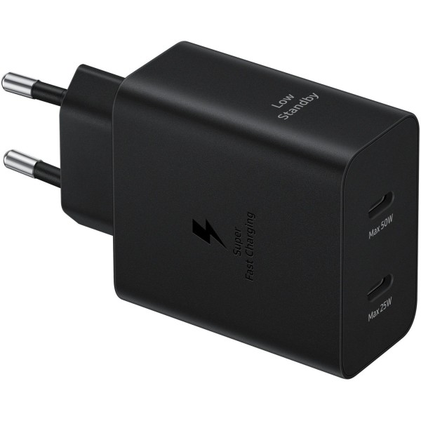 Сетевое зарядное устройство Samsung EP-T5020, c кабелем, USB-C, 50Вт, 3A, черный