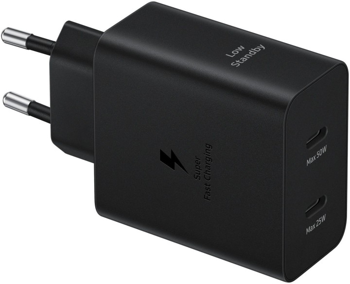 Сетевое зарядное устройство Samsung EP-T5020, c кабелем, USB-C, 50Вт, 3A, черный