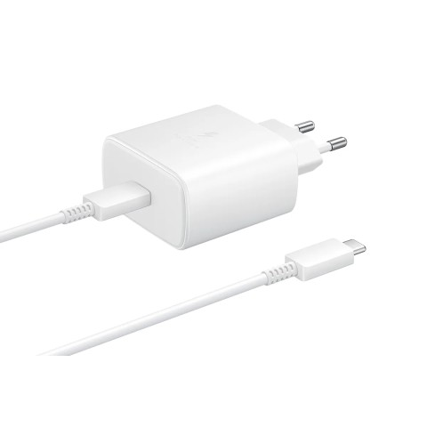 Сетевое зарядное устройство Samsung EP-TA845, с кабелем, 45 Вт, Белый