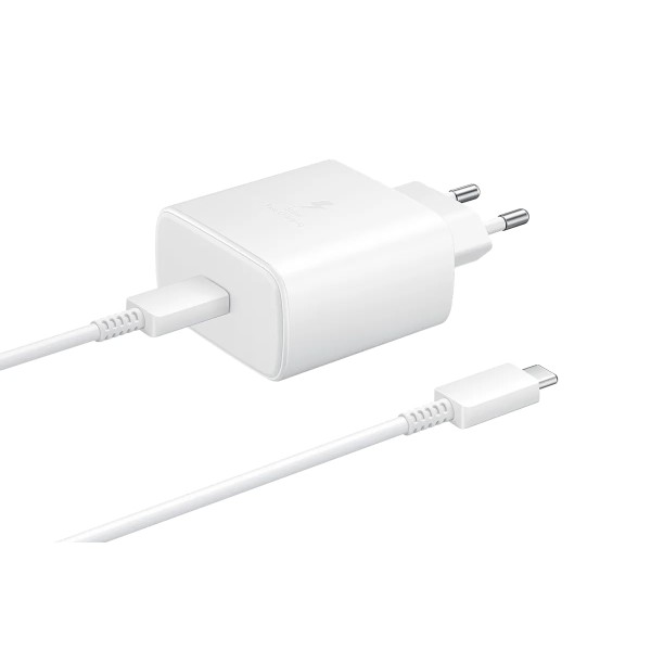 Сетевое зарядное устройство Samsung EP-TA845, с кабелем, 45 Вт, Белый