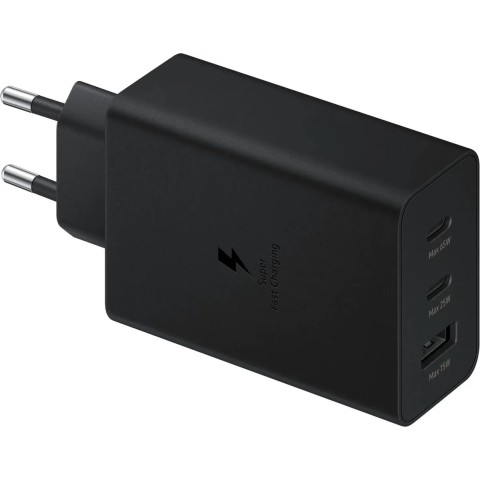 Сетевое зарядное устройство Samsung EP-T6530, USB-A, 2xUSB-C, 65Вт, 3A, черный