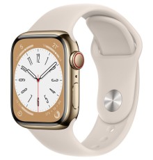 Умные часы Apple Watch Series 8 41 мм Steel Case, gold with Sport Band Starlight
