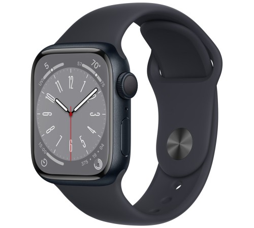 Умные часы Apple Watch Series 8 41 мм с алюминиевым корпусом и ремешком Sport Band в цвете midnight