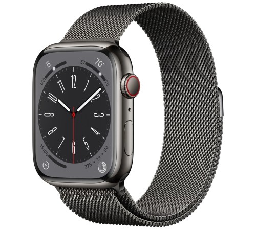 Умные часы Apple Watch Series 8 45 мм с корпусом из стали и ремешком Graphite Milanese