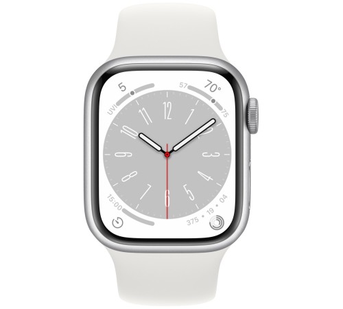 Умные часы Apple Watch Series 8 41 мм Aluminium Case в серебристом цвете с белым ремешком M/L: стиль и функциональность