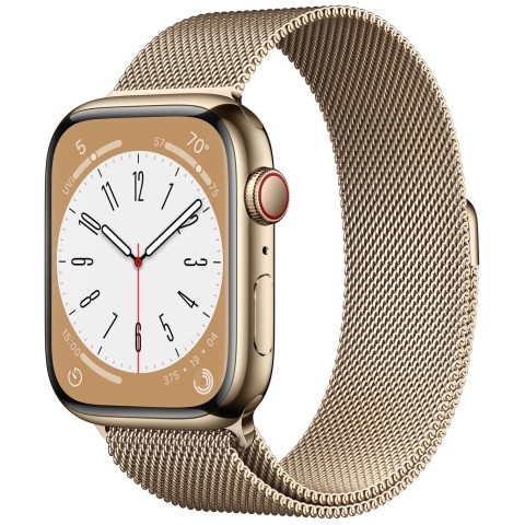 Умные часы Apple Watch Series 8 45 мм Steel Case, gold milanese