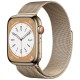 Золотые умные часы Apple Watch Series 8 45 мм с браслетом Milanese Loop