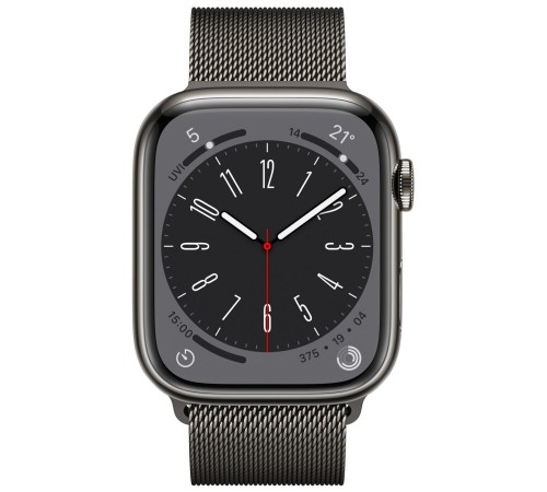 Умные часы Apple Watch Series 8 41 мм с корпусом из стали и ремешком Graphite Milanese — ваш идеальный аксессуар.