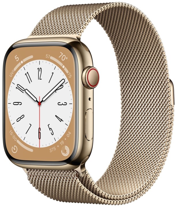Умные часы Apple Watch Series 8 41 мм Steel Case, gold milanese MNJF3FD/A