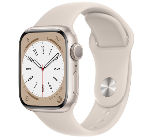 Умные часы Apple Watch Series 8 41 мм: стильный дизайн и функциональность в алюминиевом корпусе Starlight