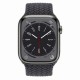 Умные часы Apple Watch Series 8 45 мм с чёрным стальным корпусом и плетёным ремешком Midnight Solo Loop 5 размера