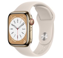 Умные часы Apple Watch Series 8 45 мм Gold Steel Case with Sport Band Starlight