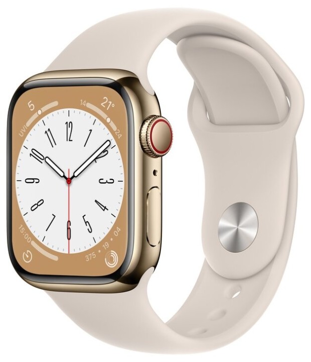 Умные часы Apple Watch Series 8 45 мм Gold Steel Case with Sport Band Starlight