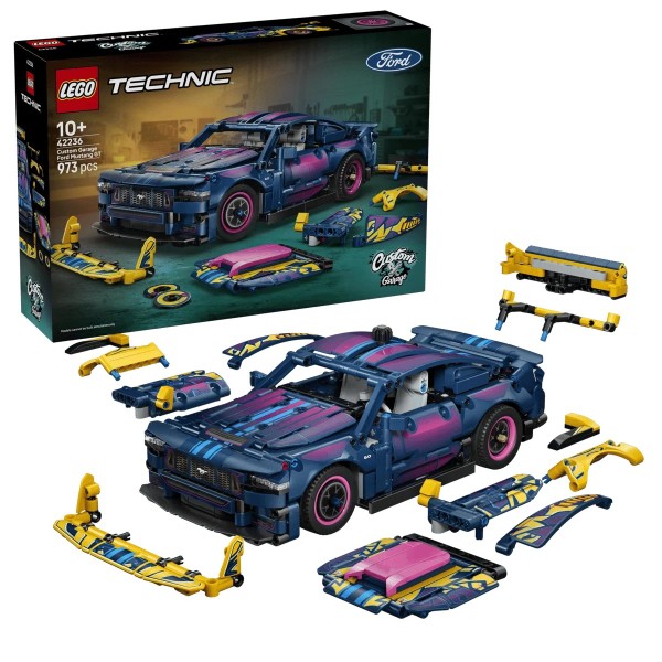 Конструктор LEGO Technic Кастомный гараж Ford Mustang 42236 , 973 детали, от 10 лет