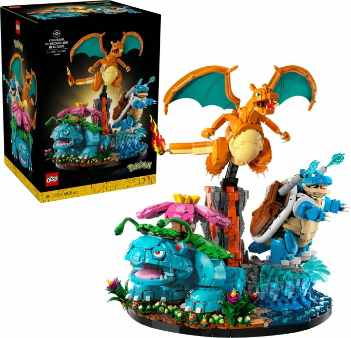 Конструктор LEGO Pokemon 72153 Венузавр, Чаризард и Бластойз, 6838 дет.