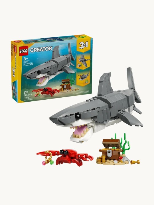 Конструктор LEGO Creator 3 в 1 31381 Акула с сундуком сокровищ, 379 деталей, 8+