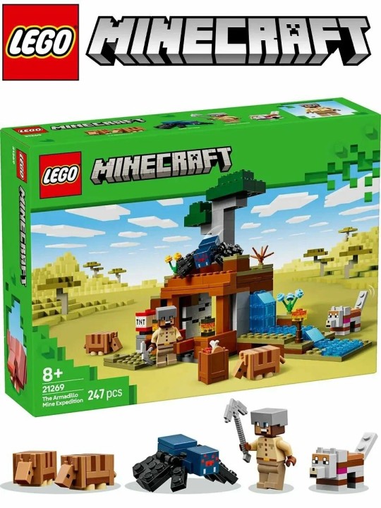 Конструктор LEGO Minecraft 21269 Экспедиция в шахту броненосцев
