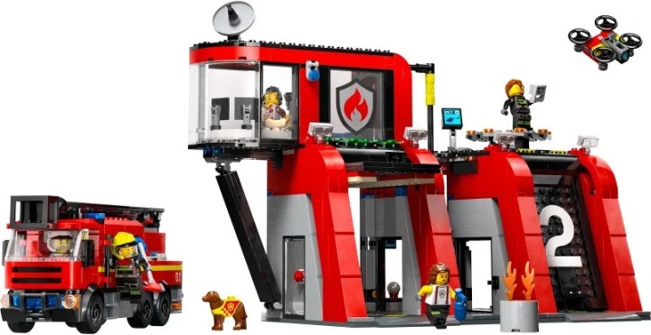 Конструктор LEGO CITY 60414 Fire Station with Fire Truck, 843 дет.