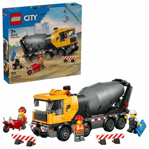 Конструктор LEGO City 60478(N), "Грузовик бетономешалка", 371 деталь, возраст 7+